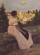 Frederic Bazille The Pink Dress (mk06) oil on canvas
